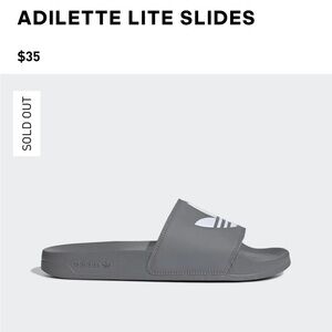 NWT! Men’s Adidas Adilette Lite Slides - Gray